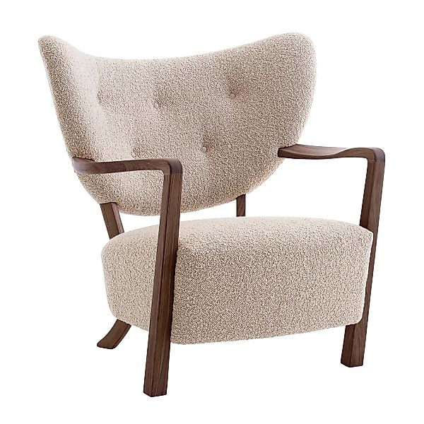 &Tradition - Wulff ATD2 Lounge Chair Gestell Walnuss - beige/walnuss/Stoff günstig online kaufen