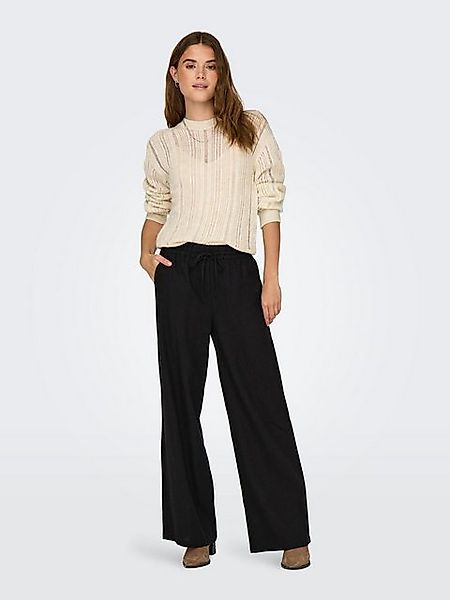 JACQUELINE de YONG Stoffhose hohe Taille weiter Beinschnitt Kordelzug Seite günstig online kaufen