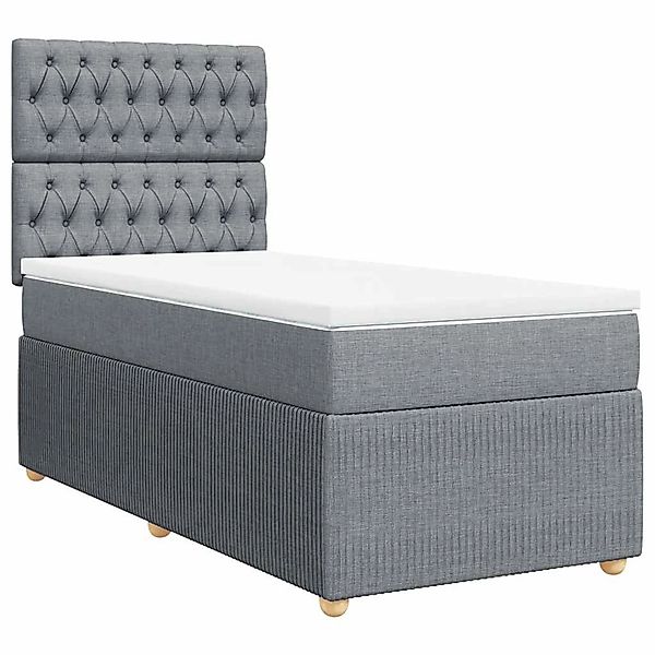vidaXL Boxspringbett mit Matratze Hellgrau 90x200 cm Stoff 3291946 günstig online kaufen