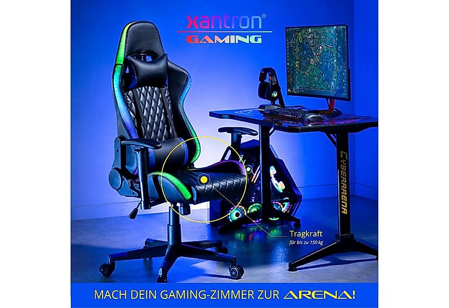 Xantron Gaming Chair Gamingsessel Gaming Stuhl RGB Beleuchtung - 150 kg Bel günstig online kaufen
