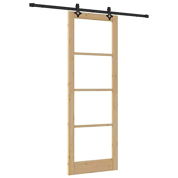 vidaXL Schiebetür ORKDAL Braun 83 x 232 cm Holz und Metall 3332197 günstig online kaufen