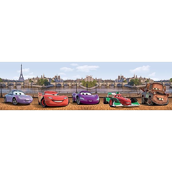 Disney Selbstklebende Tapetenbordüre Cars Rot Lila und Grün 10 x 500 cm 600 günstig online kaufen