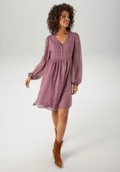 Aniston CASUAL Blusenkleid, mit kleinem, grafischen Alloverdruck - NEUE KOL günstig online kaufen