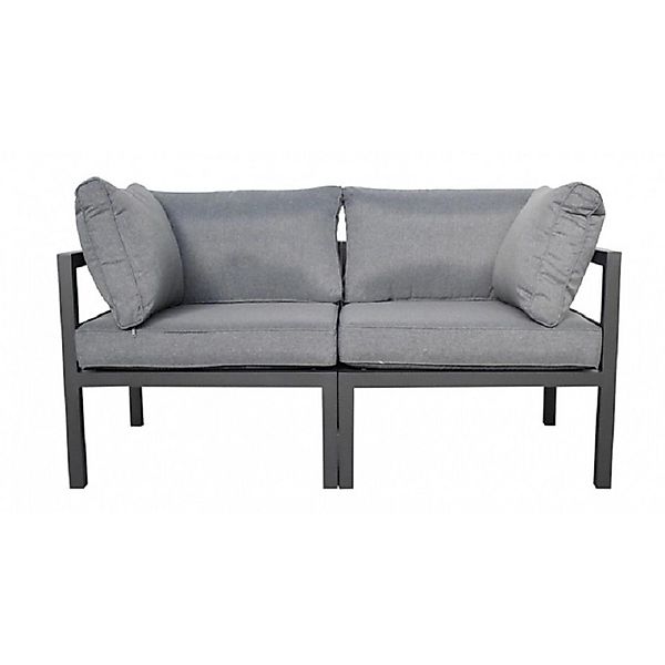 Jet-Line Garten Sofa Rhodos 2-Sitzer in Anthrazit-Grau mit Aluminiumrahmen günstig online kaufen