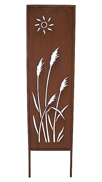 Dekoleidenschaft Gartenstecker Dekoschild "Schilf" 117 cm hoch aus Metall i günstig online kaufen