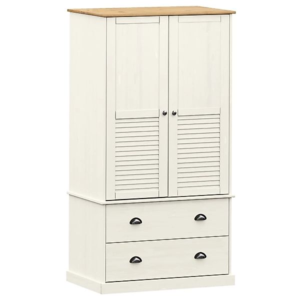 vidaXL Kleiderschrank VIGO Weiß 90x55x176 cm Massivholz Kiefer günstig online kaufen
