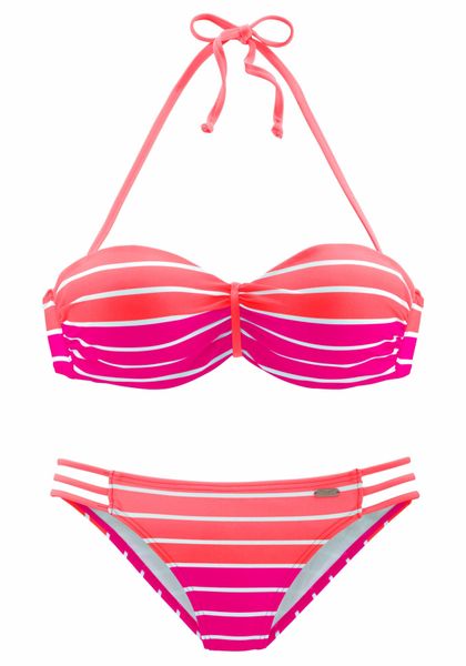Venice Beach Bügel-Bandeau-Bikini im trendigen Streifen-Look günstig online kaufen