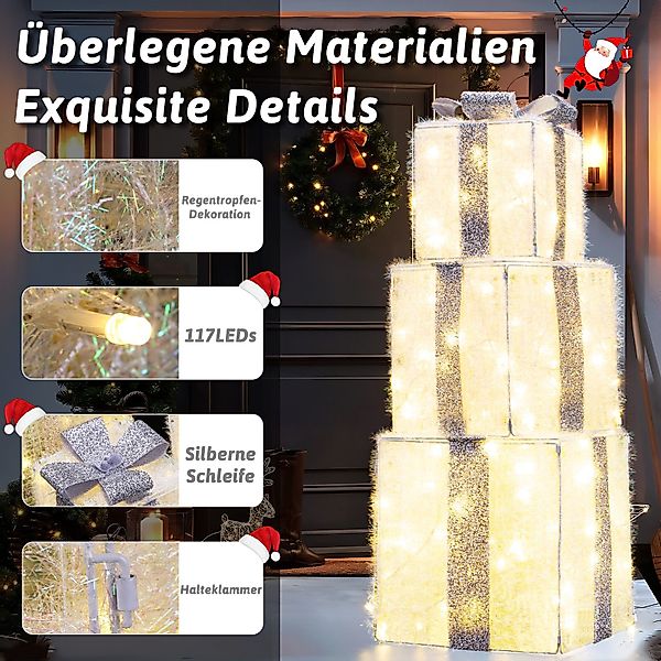 Elegear Weihnachtsfigur 3 Set LED Geschenkbox günstig online kaufen