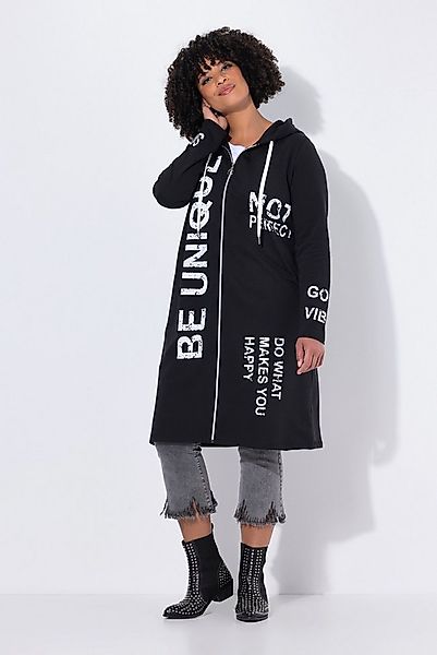 Angel of Style Sweatjacke Long-Sweatjacke A-Linie Schriftzüge Kapuze günstig online kaufen