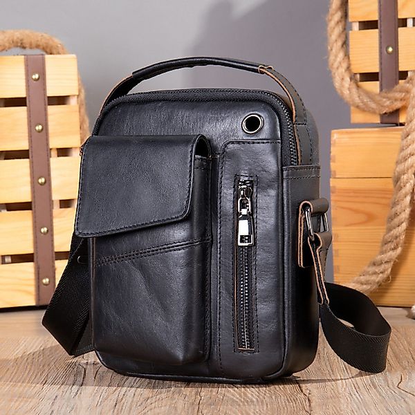 YUBRO-STUDIO Umhängetasche Herren Leder Schultertasche Crossbody günstig online kaufen