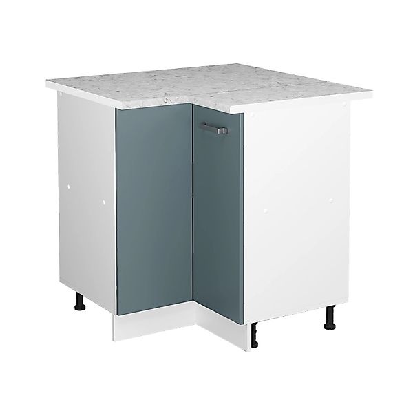 Vicco Eckunterschrank R-Line Küchen Eckschrank Blau-Grau/Weiß 76 cm AP Marm günstig online kaufen