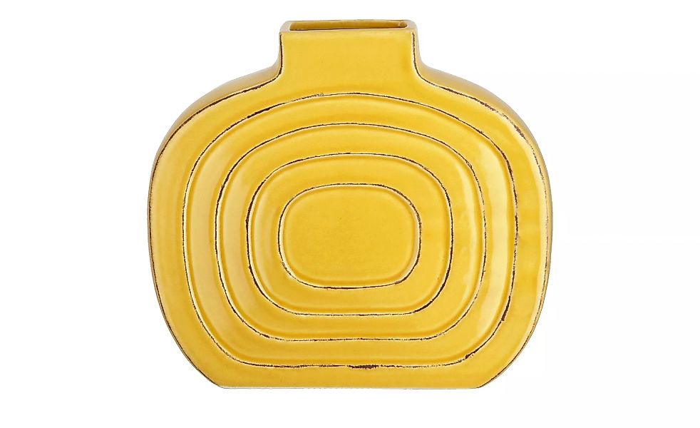 Vase - gelb - Steinzeug - 20,31 cm - 18 cm - 4,7 cm - Dekoration > Vasen - günstig online kaufen