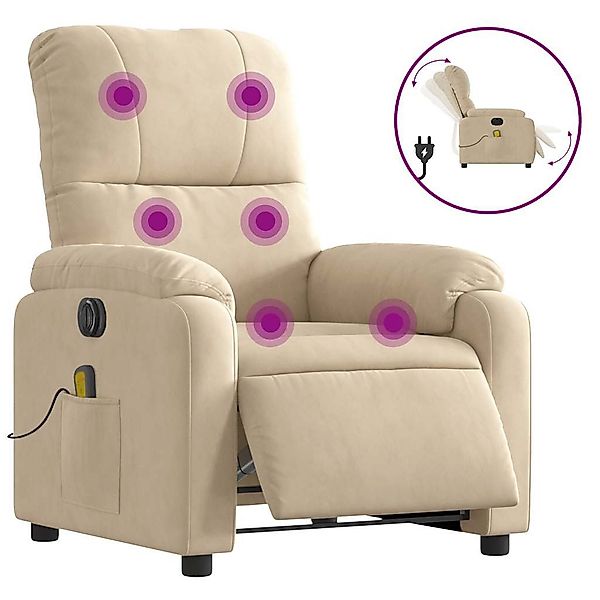 vidaXL Sessel Massagesessel Elektrisch Creme Mikrofasergewebe günstig online kaufen