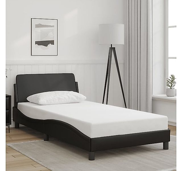 furnicato Bettgestell "Dover" Schwarz 100x200 cm Kunstleder (1-tlg) günstig online kaufen
