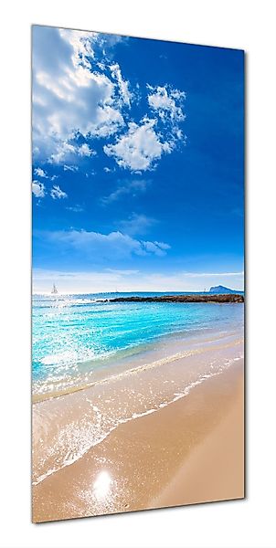 Wallario Duschrückwand Traumstrand unter blauem Himmel, günstig online kaufen
