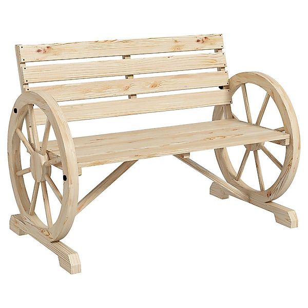 Outsunny Gartenbank natur Holz B/H/L: ca. 56x105,5x79 cm günstig online kaufen