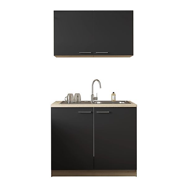 Respekta Küchenmöbel-Set 2 Merle 100 cmSchwarz günstig online kaufen