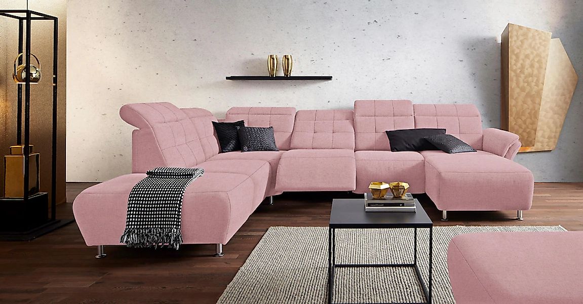 Home affaire Wohnlandschaft "Manhattan U-Form" 2 Sitze mit elektrischer Rel günstig online kaufen