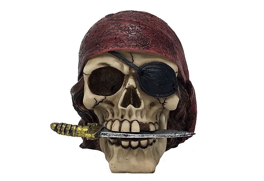 MystiCalls Dekofigur Totenkopf Pirat mit Messer - Figur, Deko, Halloween (1 günstig online kaufen