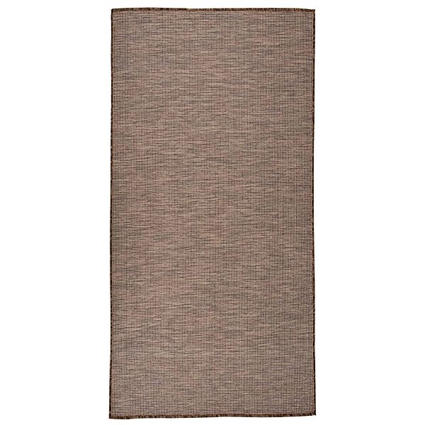 vidaXL Outdoorteppich Flachgewebe 100x200 Cm Braun 1123957 günstig online kaufen