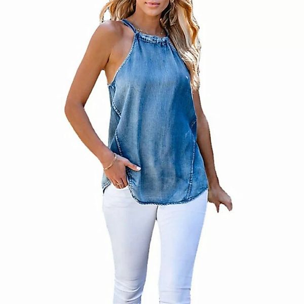 RUZU UG Kurzarmshirt Kurzarmshirt Sommer Herbst sexy Jeansweste lässig einf günstig online kaufen