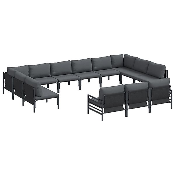 vidaXL Garten-Sofa-Set 13-Tlg Anthrazit Stahl 3379028 günstig online kaufen
