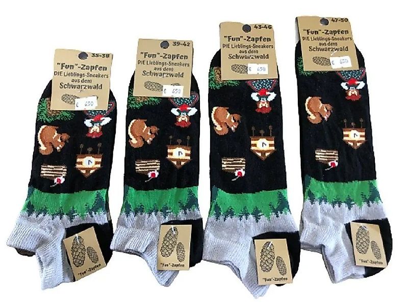 Mein Style Sneakersocken Schwarzwaldsneaker Fun Zapfen (1 Paar, 1-Paar, 1 P günstig online kaufen