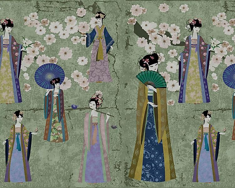 Fototapete "kimono 1" 5,00x2,70 m / Glattvlies Brillant günstig online kaufen