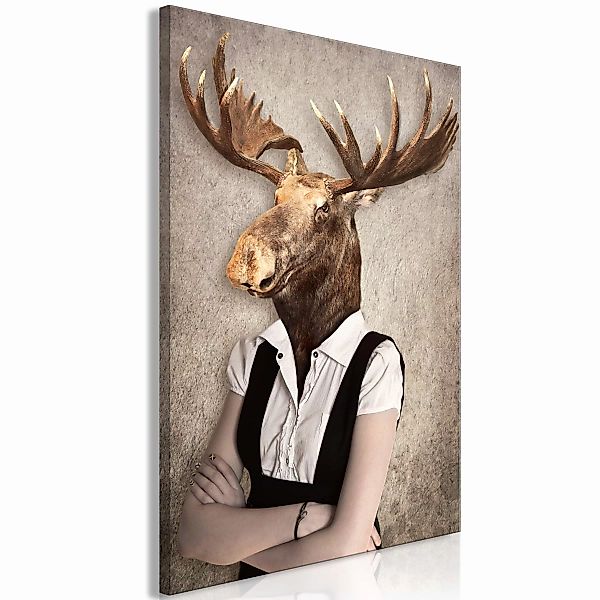 Wandbild - Brainy Moose (1 Part) Vertical günstig online kaufen