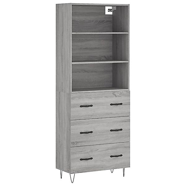 vidaXL Highboard Grau Sonoma 69,5x34x180 cm Holzwerkstoff 3189379 günstig online kaufen