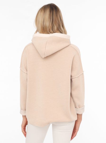 Zwillingsherz Hoodie ""Positive Mind"" Kapuze, 3/4 Arm, tonaler Schriftzug günstig online kaufen