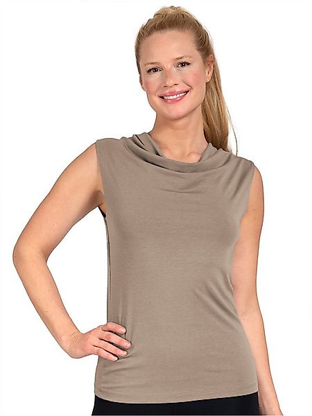 Magadi Yogatop Eva mit Wasserfall-Ausschnitt aus Naturmaterial günstig online kaufen