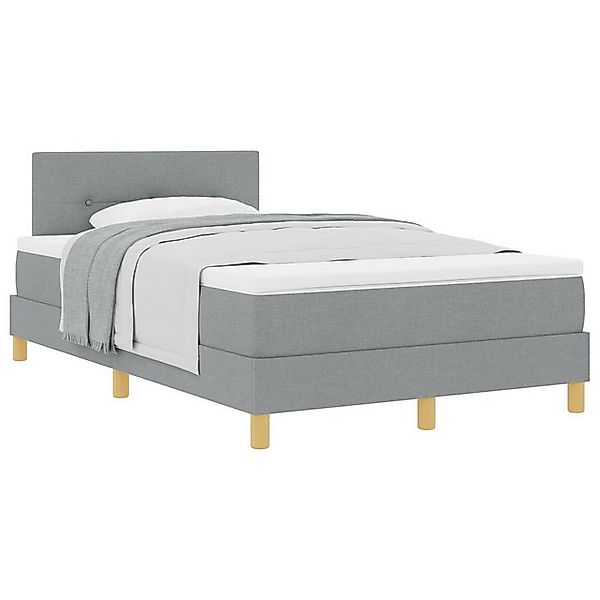 vidaXL Bett Boxspringbett mit Matratze Hellgrau 120x190 cm Stoff (1-tlg) günstig online kaufen