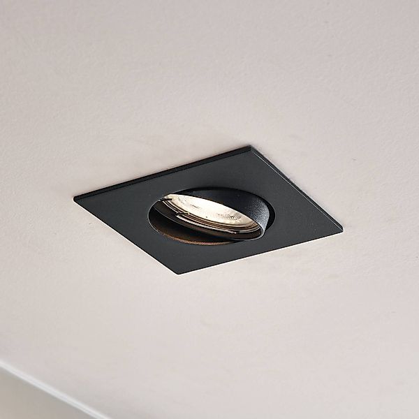 Prios Einbauleuchte Fibur, schwarz, 9 cm, GU10 günstig online kaufen
