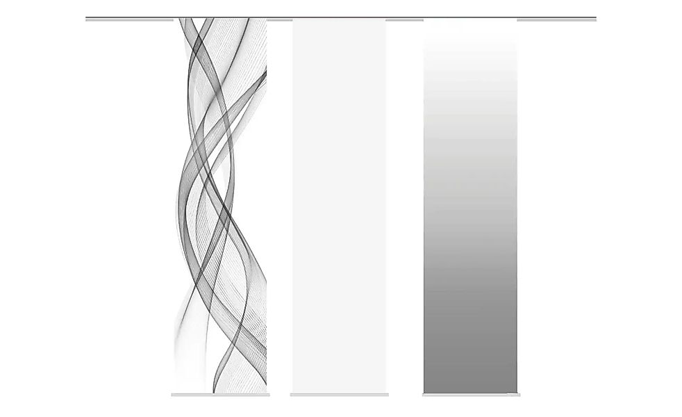 HOME WOHNIDEEN Schiebegardine "WALLIS" Klettband 3 Stk. tlg. HxB: 245x60, i günstig online kaufen