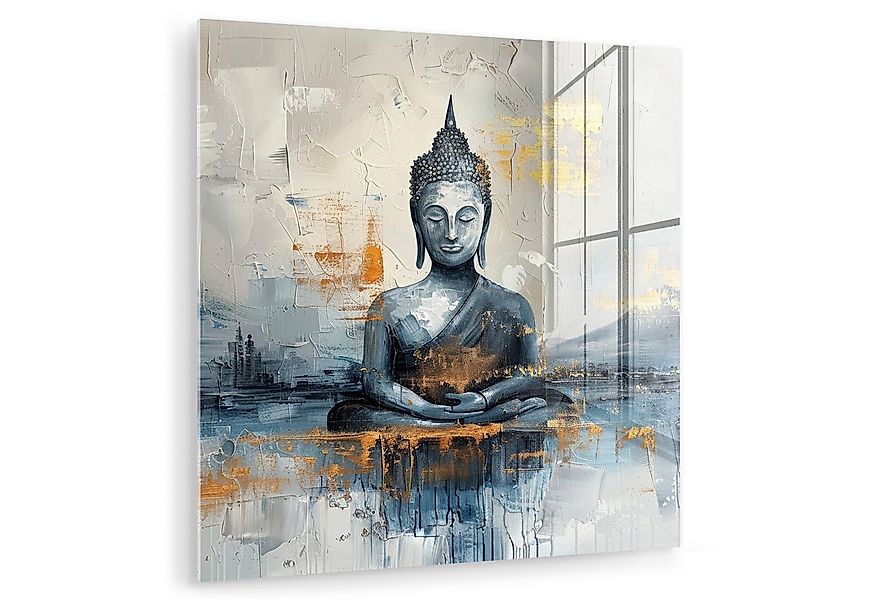 MuchoWow Acrylglasbild Buddha - Gold - Abstrakt - Modern, Inkl. Aufhängung, günstig online kaufen