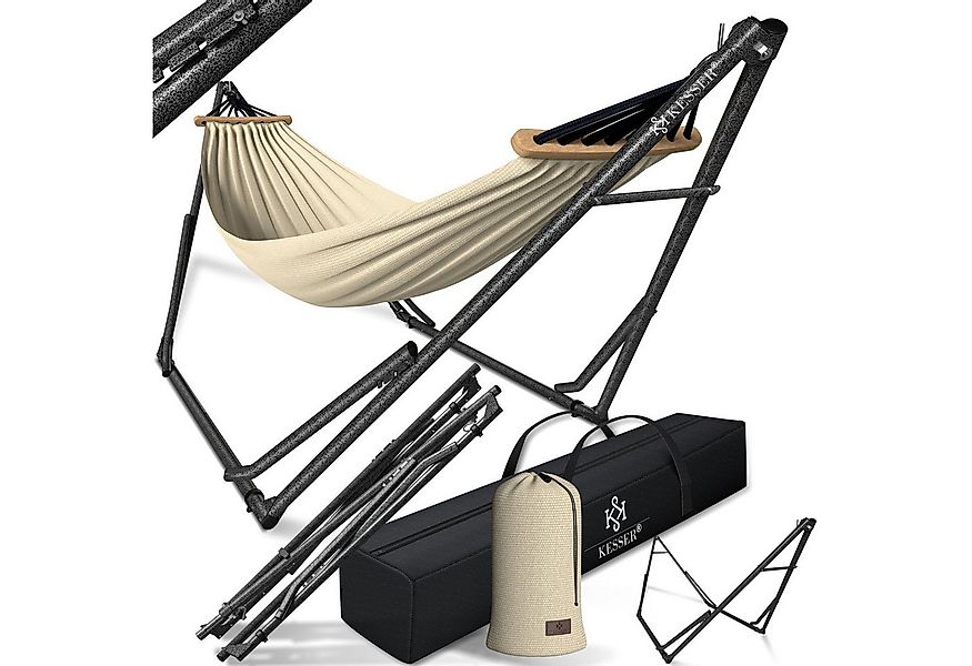 KESSER Hängematte, Hängematte Vill mit Gestell Metall Faltbar verstellbar S günstig online kaufen