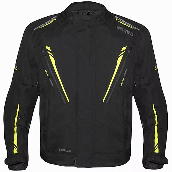 Germot Motorradjacke Germot Spencer Evo Textiljacke Schwarz / Gelb Übergröß günstig online kaufen