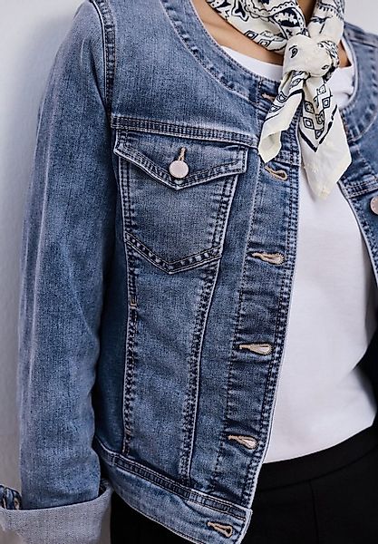 STREET ONE Jeansjacke Rundhalsausschnitt günstig online kaufen
