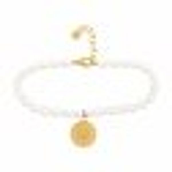 Armband 925 Silber Perlenarmband Münze vergoldet Sonne Karma günstig online kaufen