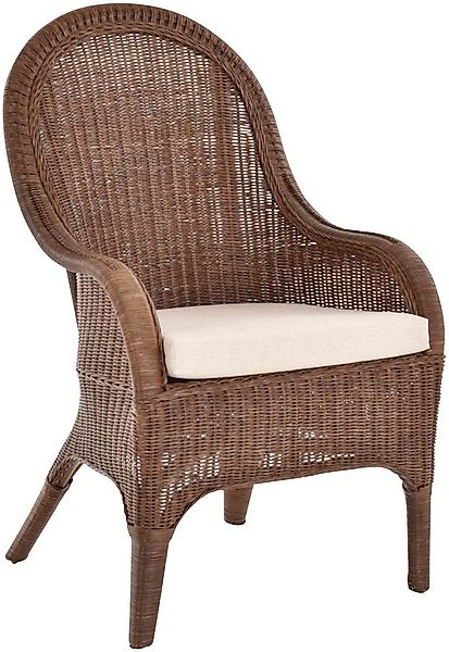 Krines Home Rattanstuhl Rattansessel hohe Rückenlehne Rattan Esszimmerstuhl günstig online kaufen