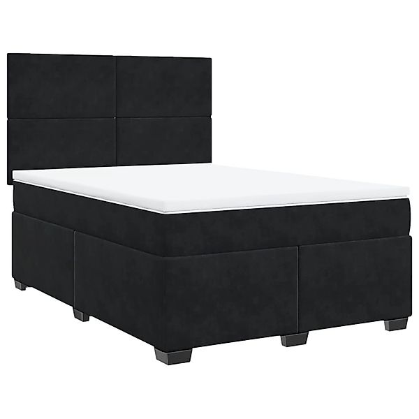 vidaXL Boxspringbett mit Matratze Schwarz 140x190 cm Samt2103256 günstig online kaufen