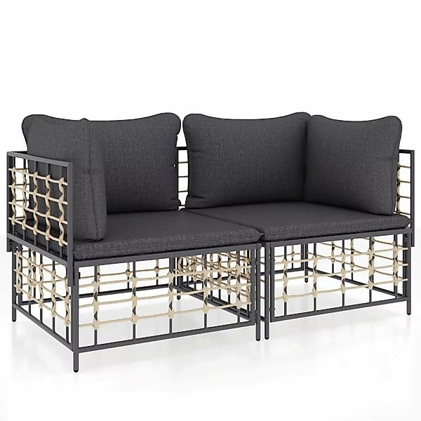 Vidaxl Ecksofas Mit Kissen 2 Stk. Modular Poly Rattan günstig online kaufen