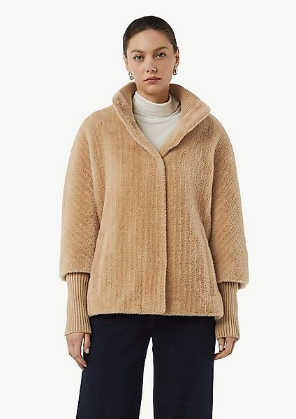 comma Funktionsjacke Outdoor-Jacke Cape aus Teddyplüsch mit Strickdetails günstig online kaufen