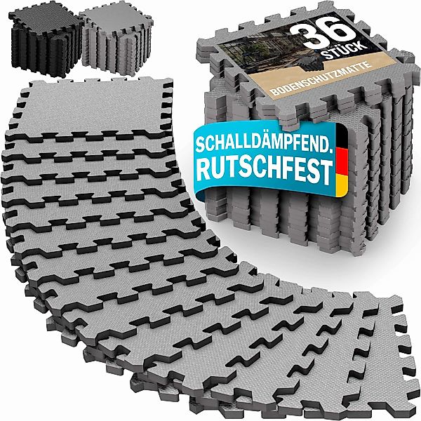 Bodenschutz-/Puzzlematten 36er-Set Grau 175x175x1cm günstig online kaufen