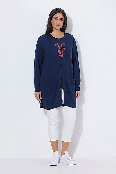 Ulla Popken Strickjacke Strickjacke Knopfverschluss V-Ausschnitt Langarm günstig online kaufen