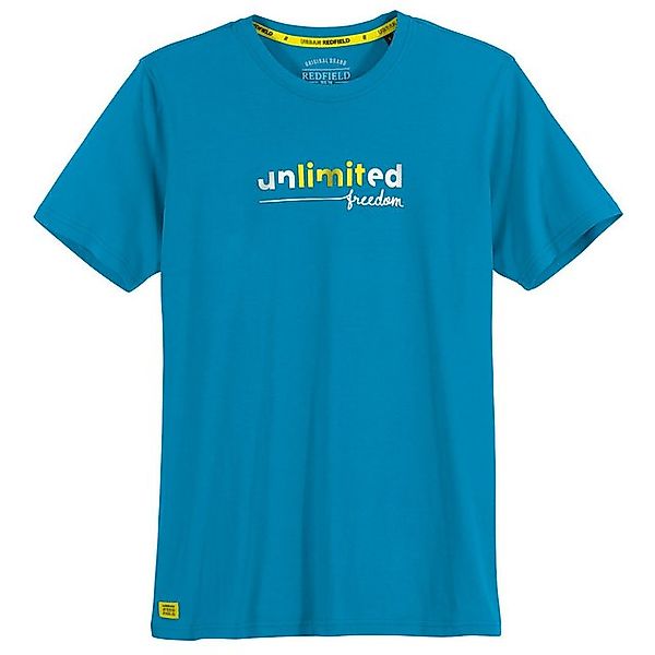 redfield Rundhalsshirt Redfield Übergrößen T-Shirt unlimited türkisblau günstig online kaufen