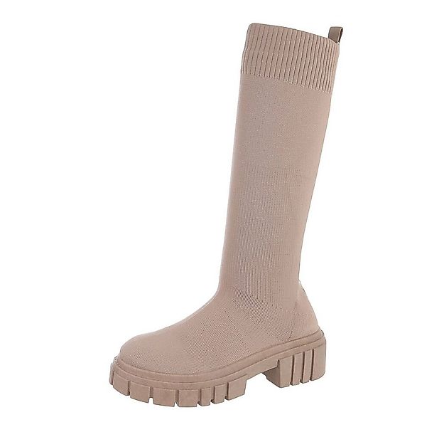Ital-Design Damen Schlupfschuhe Freizeit Stiefel Blockabsatz Plateaustiefel günstig online kaufen