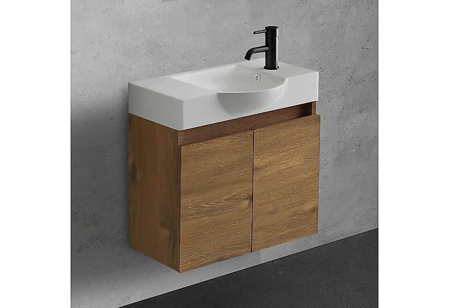 Alpenberger Badmöbel-Set Gäste WC Waschbecken mit Unterschrank 55 cm Breit, günstig online kaufen