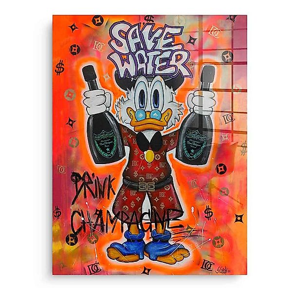 DOTCOMCANVAS® Leinwandbild Save Water Drink Champagne günstig online kaufen